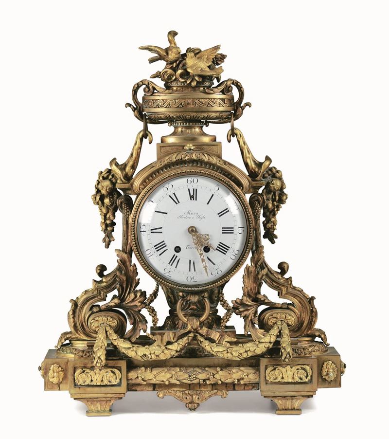 Pendola da tavolo Napoleone III, Musy padre e figlio, Torino, XIX secolo  - Auction Antique Clocks - Cambi Casa d'Aste