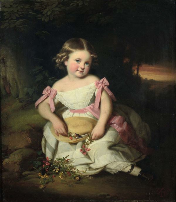 Pittore del XIX secolo Ritratto di bambina, 1854