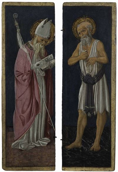 Bartolomeo di Giovanni (attivo 1488 - 1501), Cerchia Disanto Eremita e Santo Vescovo