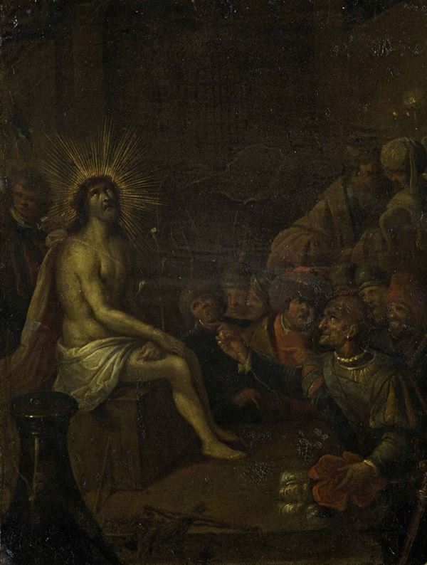 Scuola fiamminga del XVII secolo Cristo Deriso