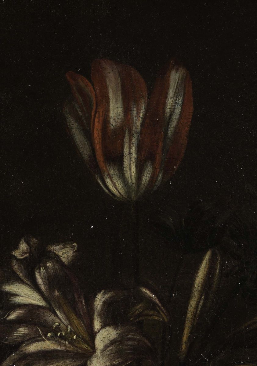 Scuola del XVII Secolocoppia di Nature Morte Floreali
