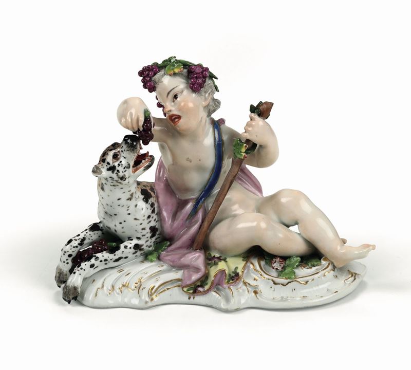 Raro piccolo gruppo Meissen, 1750-1760 circa Probabile modello di Johann Joachim Kaendler e Peter Reinicke  - Auction Majolica and Porcelain - Cambi Casa d'Aste