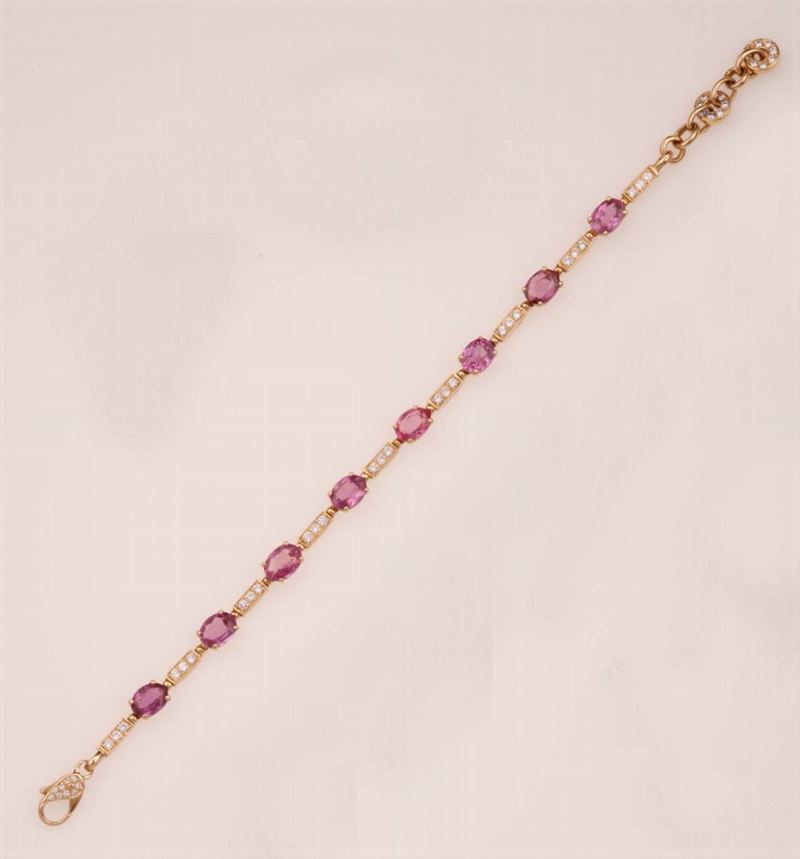 Corundum and diamond bracelet  - Auction Fine Jewels - Cambi Casa d'Aste