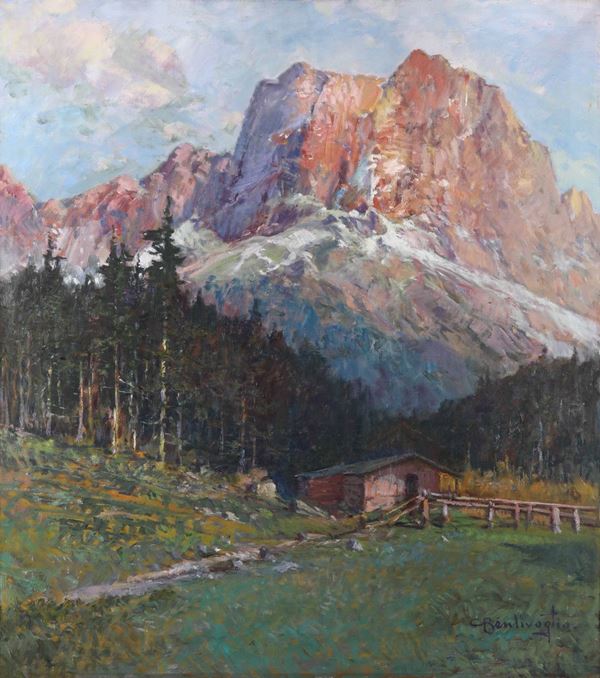 Cesare Bentivoglio (Genova 1868-1952) Paesaggio montano