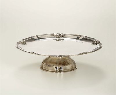 Alzata in Argento in Stile Genovese del XVIII Secolo, Argentiere Codevilla, XX Secolo