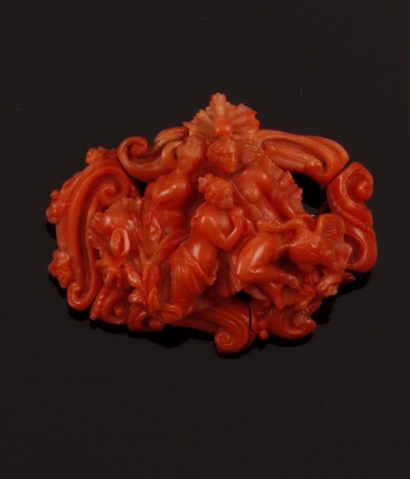 Coral and gold brooch  - Auction Fine Coral Jewels - Cambi Casa d'Aste