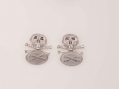 Bottoni da Polso Teschio con Pavé di Diamanti