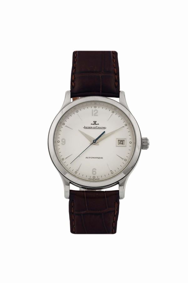 Jaeger LeCoultre,  Master Control, Automatique, 1000 hours ,  Ref. 140.8.89.  Fine, self-winding, water-resistant, center seconds, stainless steel wristwatch with date and a stainless steel Jaeger LeCoultre deployant clasp. Made circa 1998. Accompanied by the original box