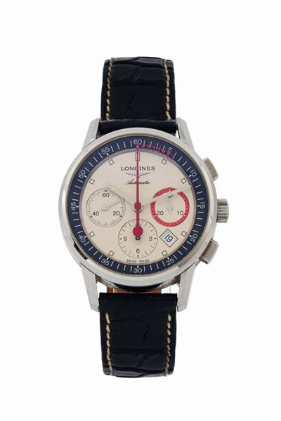 Longines, Column Wheel Chronograph, Automatic, Ref L4.754.4. Orologio da Polso, in Acciaio, Autom...