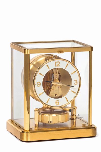 Jaeger Lecoultre, Atmos. Orologio da Tavolo, in Ottone Dorato, Meccanismo di Ricarica Legato ai C...