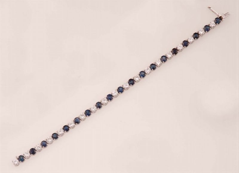 Diamond and sapphire bracelet  - Auction Fine Jewels - Cambi Casa d'Aste