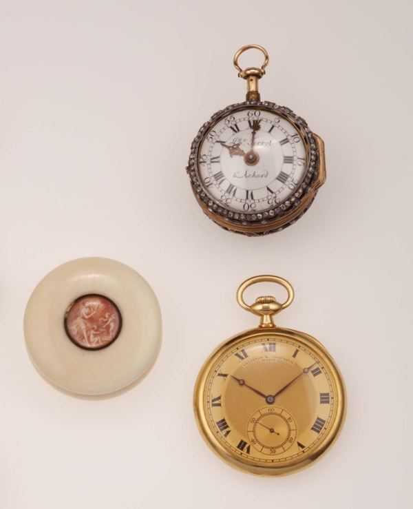 Two pocket watches and one little box