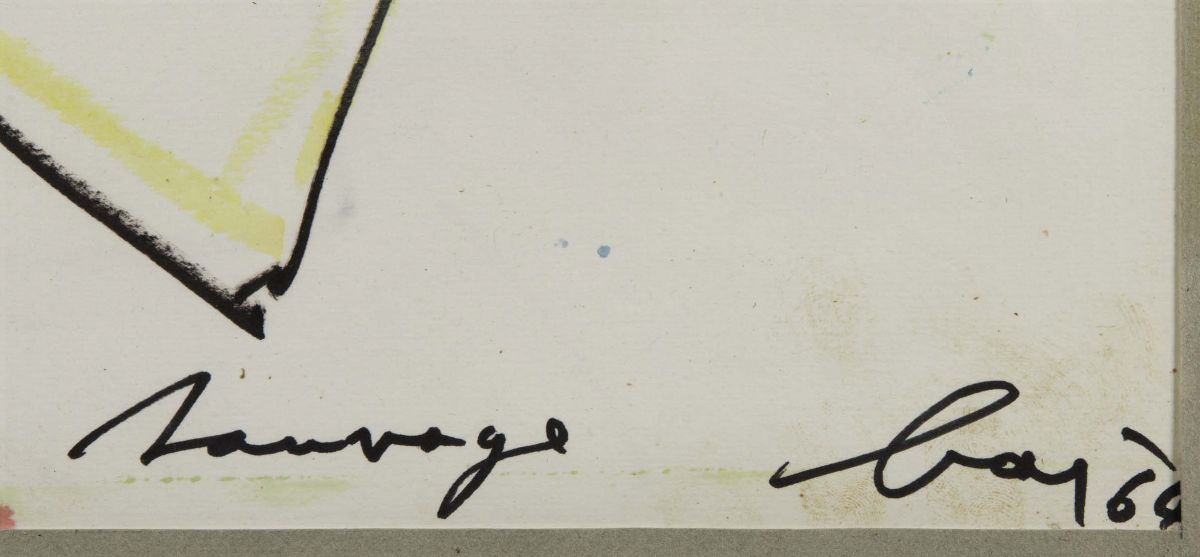 Enrico Baj (1924-2003)ritratto di Arturo Schwarz, 1964