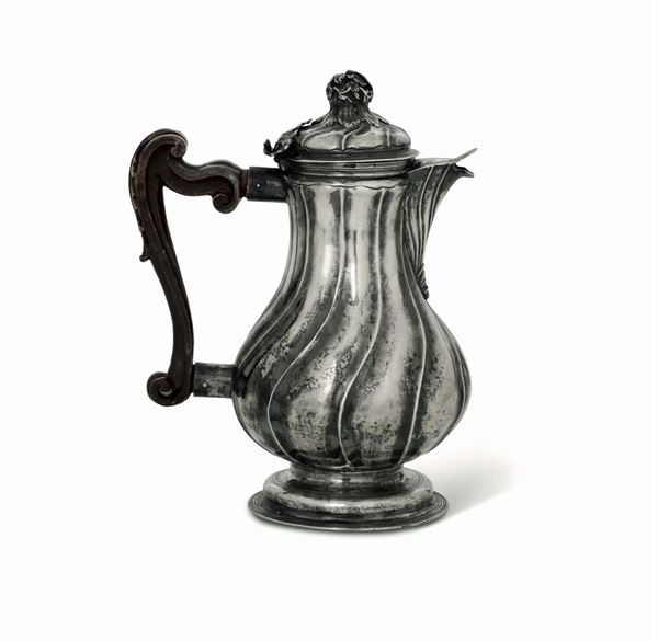 A silver coffee pot, Genoa, second half of the 18th century (apparently free of punches)
