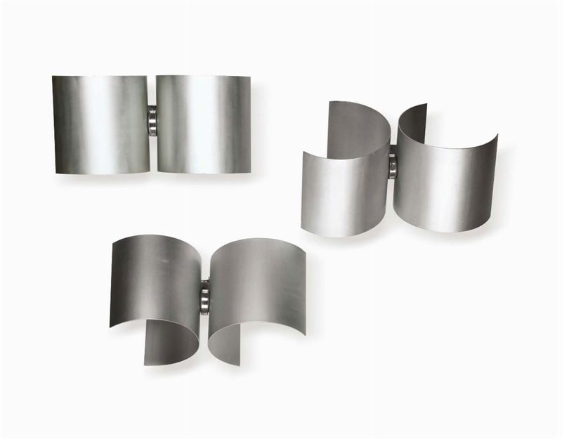 Tre appliques con struttura in acciaio.  - Asta Design II - II - Cambi Casa d'Aste