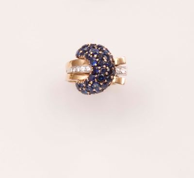 Anello con Zaffiri e Diamanti