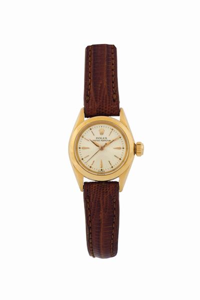 Rolex, Oyster Perpetual, Cassa No. 466324, Ref.6818. Orologio da Polso, in Oro Giallo 18k, Imperm...
