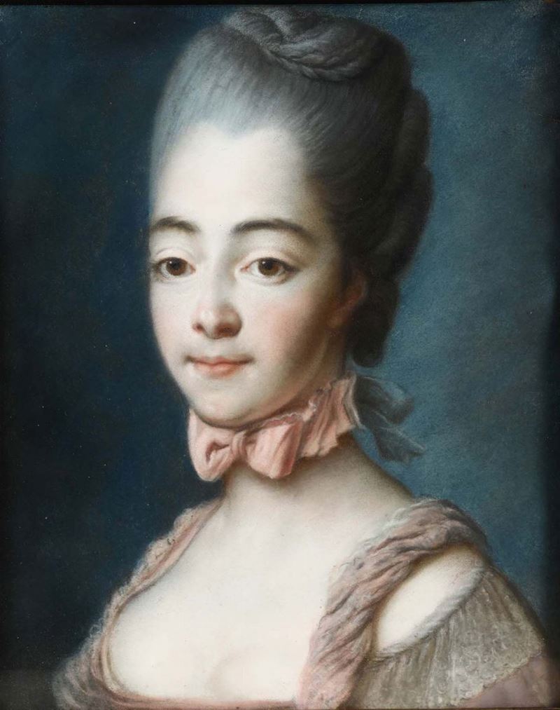 Scuola francese del XVIII secolo Ritratto femminile  - Asta Dipinti Antichi - Cambi Casa d'Aste