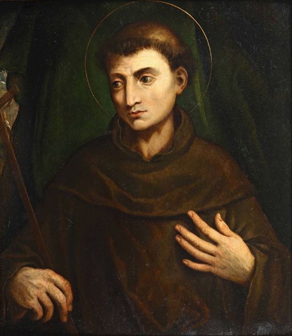 Giacomo Raibolini attribuito a detto Giacomo Francia (Bologna 1486 - 1557) San Francesco d’Assisi