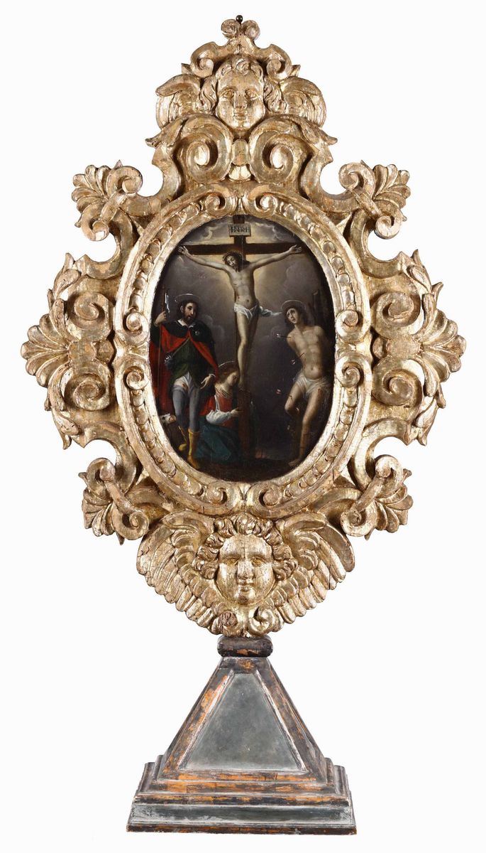 Scuola fiorentina del XVII secolo Madonna Assunta e Crocifissione  - Asta Dipinti Antichi - Cambi Casa d'Aste