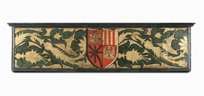 Pannello in Legno a Fondo Oro Bulinato e Dipinto. Spagna o Italia del Sud del XV-XVI Secolo