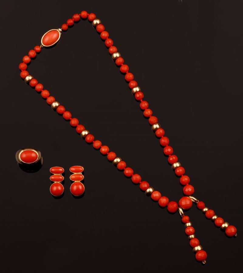 Coral and gold parure  - Auction Fine Coral Jewels - Cambi Casa d'Aste