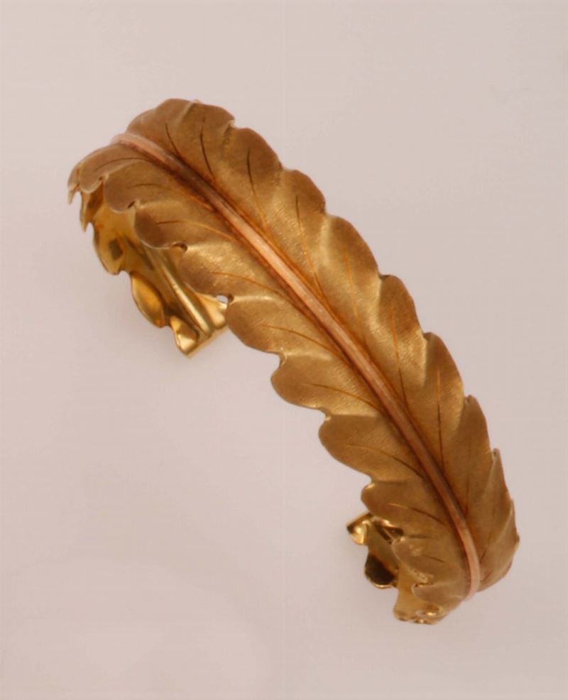 Two tone of gold bangle. Signed Mario Buccellati  - Auction Fine Jewels - Cambi Casa d'Aste