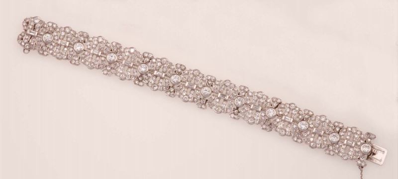 Diamond, platinum bracelet  - Auction Fine Jewels - Cambi Casa d'Aste