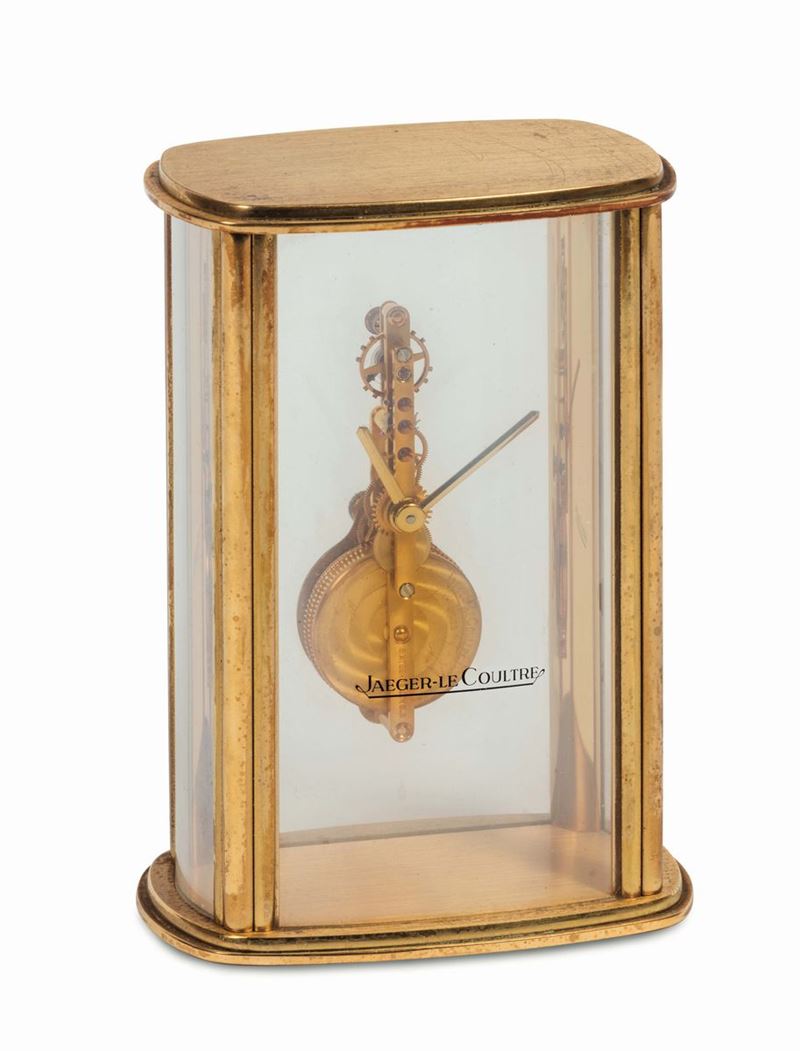 Jaeger LeCoultre, Baguette. Fine, gilt brass and glass, table clock. Made circa 1960  - Auction Watches and Pocket Watches - Cambi Casa d'Aste
