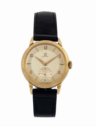 Omega. Orologio da Polso, in Oro Giallo 14k con Fibbia Originale. Accompagnato dalla Scatola Orig...