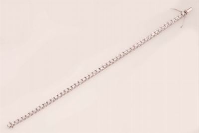 Bracciale Tennis con Diamanti Taglio Brillante per Ct 4,00 Circa