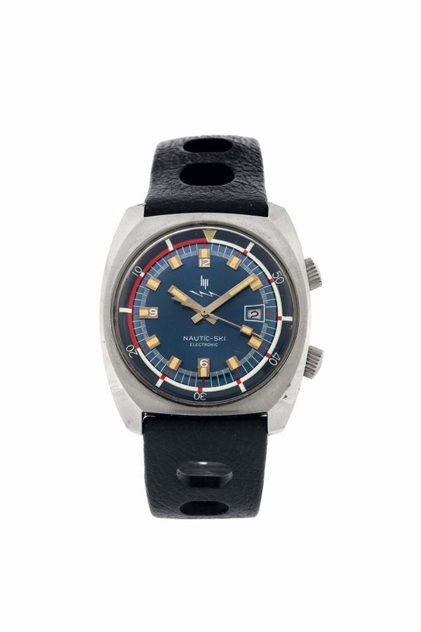 LIP, Nautic Sky, Electronic. Fine, stainless steel, water resistant, electronic wristwatch with date. Made circa
