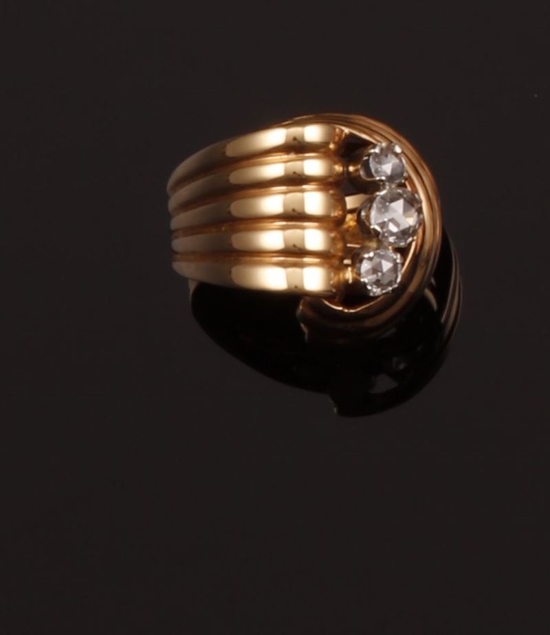 Anello con diamanti per ct 0,35  - Asta Fine Coral Jewels - Cambi Casa d'Aste