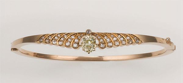 Old-cut diamond bangle