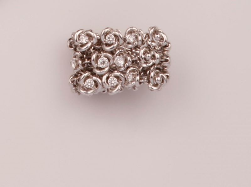 Anello a maglia morbida con diamanti  - Auction Vintage, Jewels and Watches - Cambi Casa d'Aste