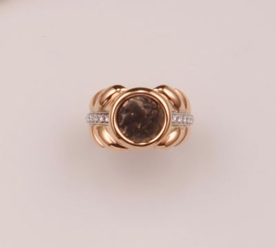 Anello con Moneta e Diamanti