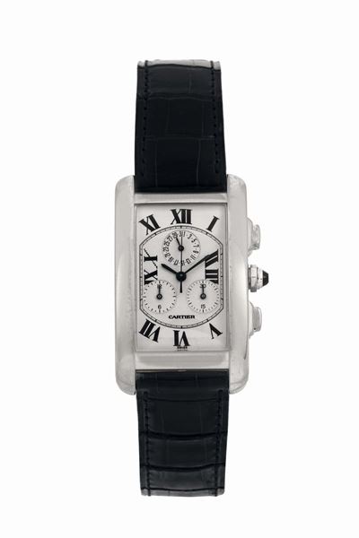 Cartier, Tank Americaine, Chronoflex, Cassa No. CC 515975, Ref. 2312. Orologio da Polso, al Quarz...