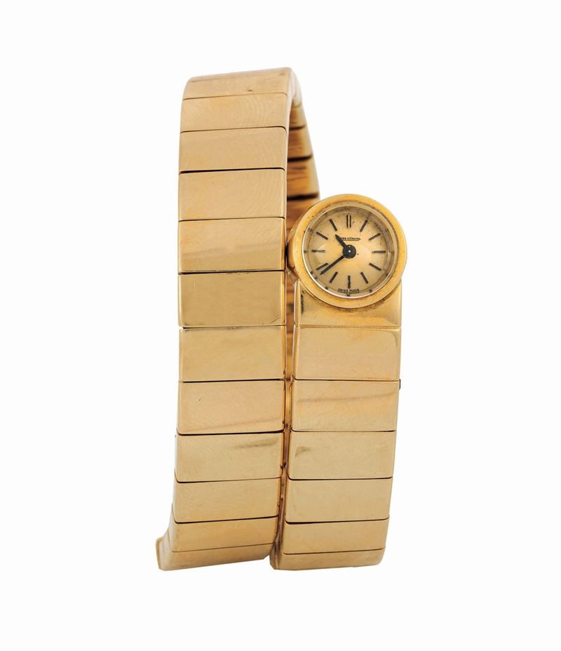 Jaeger LeCoultre, Tubogas. Raro, orologio da polso, in oro giallo 18K con bracciale realizzato dai Fratelli Illario nel 1960 circa  - Asta Orologi da Polso e da Tasca - Cambi Casa d'Aste