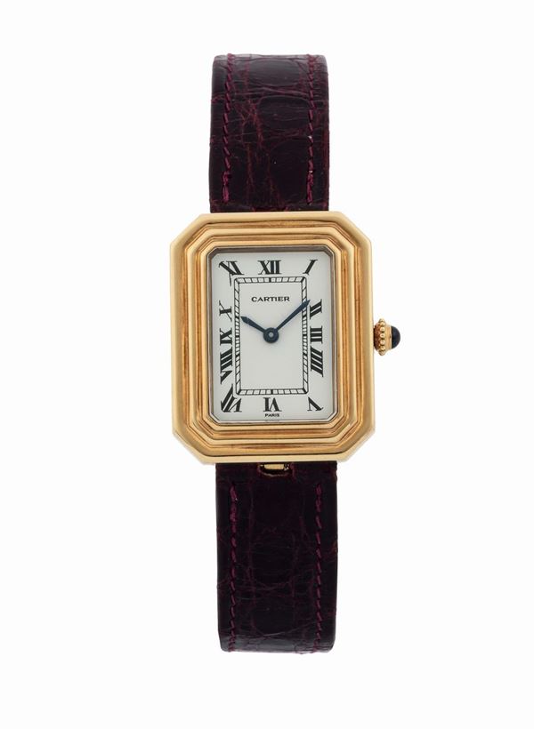 Cartier, Paris, Cristallor Lady. Fine and rare, 18K yellow gold wristwatch with gold original deployant clasp. Made circa 1970