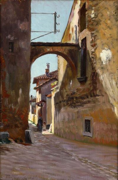 Piero Focardi (1889 - 1945)vicolo a Padenghe, 1913