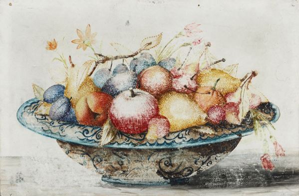 Octavianus Monfort XVII secolo, attribuito a Coppia di nature morte con frutta