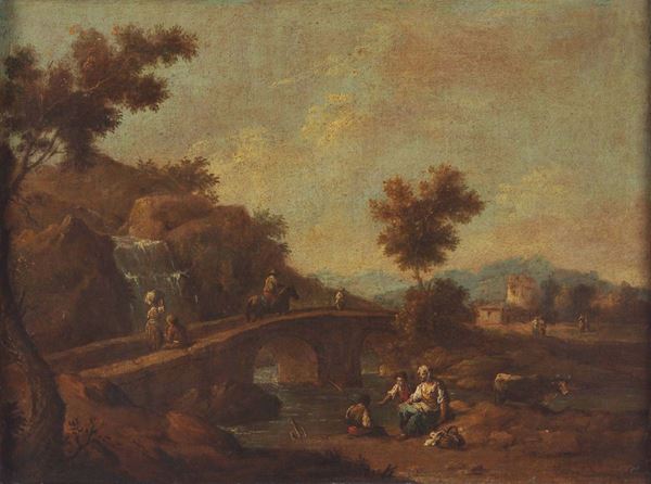 Giuseppe Zais (Forno di Canale 1709 - Treviso 1784) Coppia di paesaggi