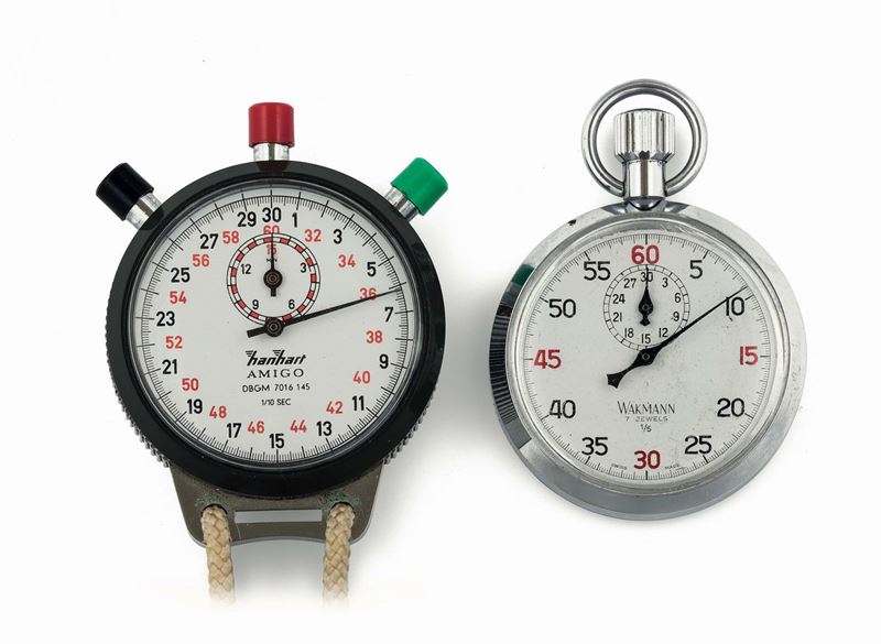 SET composto da due orologi cronografi da tasca. Realizzati nel 1960 circa  - Asta Orologi da Polso e da Tasca - Cambi Casa d'Aste