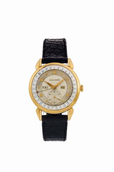 Movado, Ref. 4820, Calendograph , Mille Righe, Three Tone Dial. Orologio da Polso, in Oro Giallo ...
