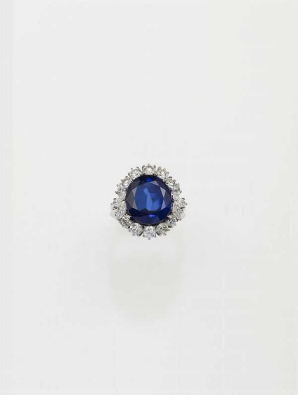 Burmese sapphire weighing 8,806 carats. No indication of heating