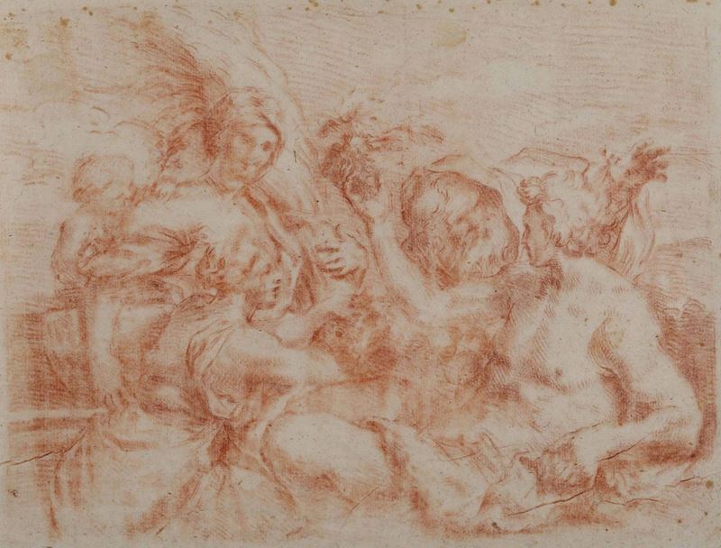 Scuola italiana del XVII secolo Allegoria delle quattro stagioni (controprova)  - Asta Dipinti Antichi - Cambi Casa d'Aste