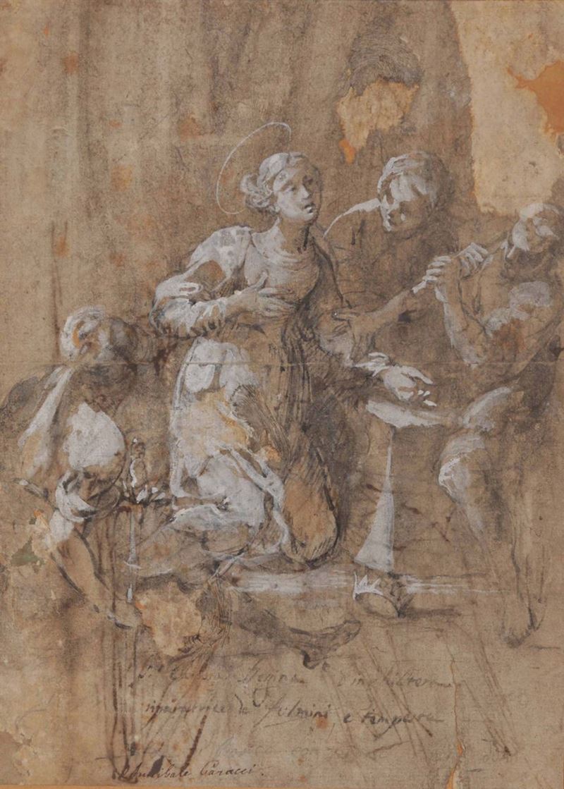 Ludovico Carracci (1555-1619), cerchia di Figura di Santa  - Asta Dipinti Antichi - Cambi Casa d'Aste
