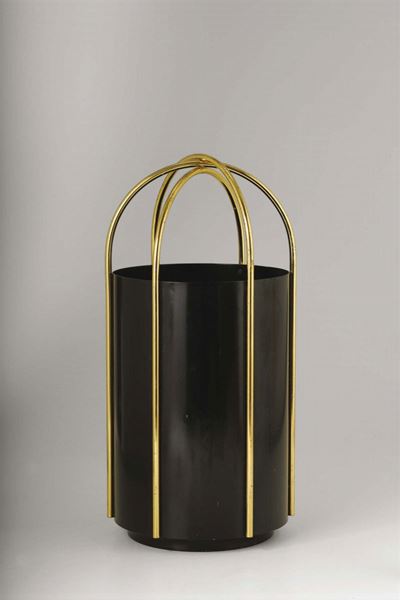 Porta Ombrelli in Metallo Laccato e Ottone.