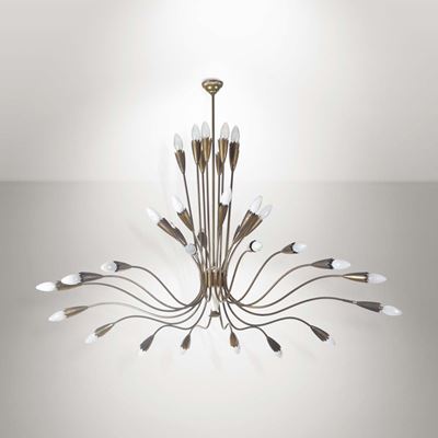 Lampadario con Struttura in Ottone.