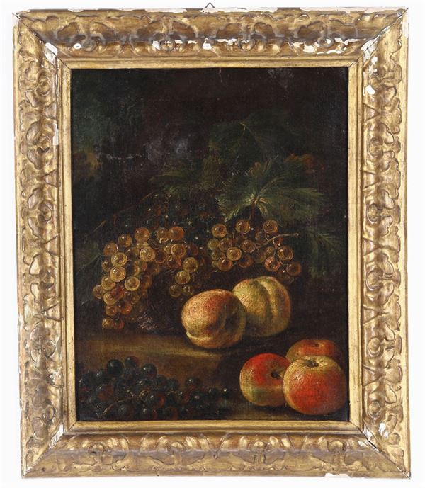 Giuseppe Ruoppolo (1631-1710), attribuito a Nature morte con grappoli d'uva